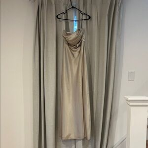 Birdy Grey Strapless Satin Dress - Champagne